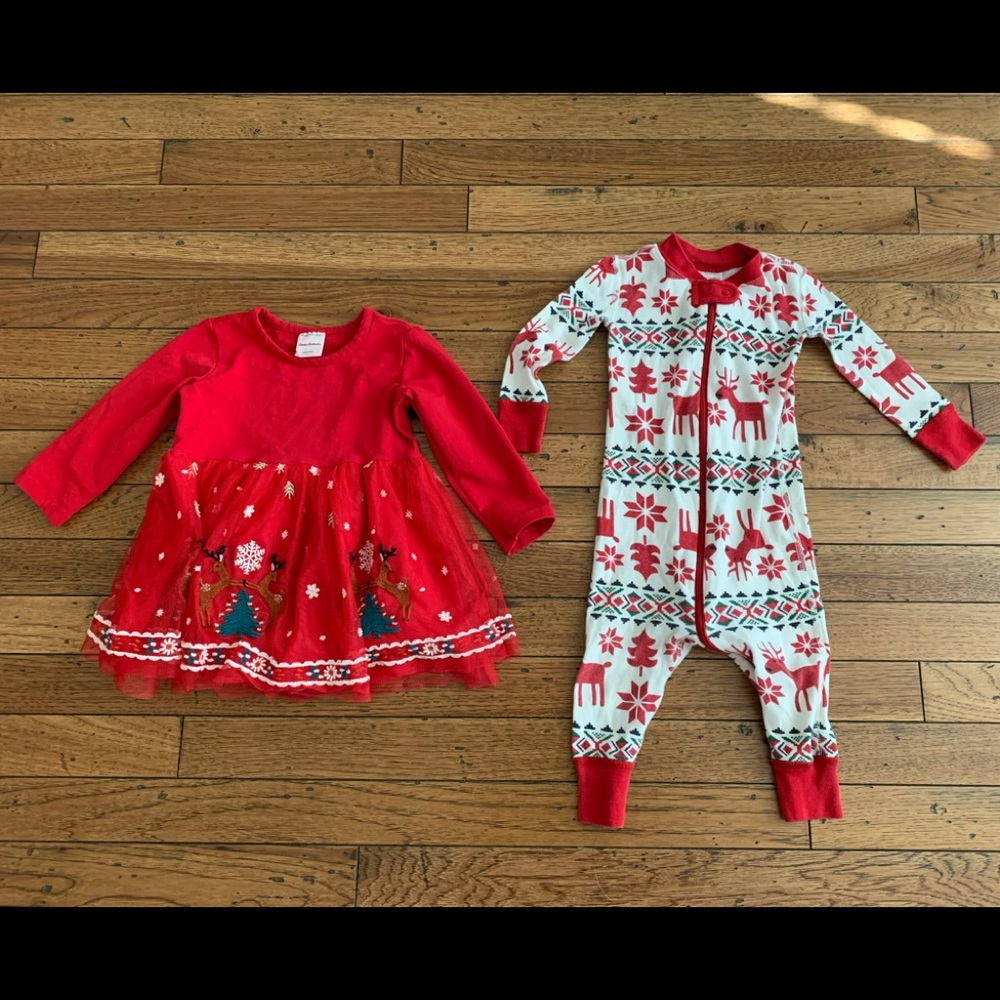 Hanna Andersson Red Dress and Pajama Bundle